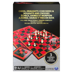 CLASSIC GAMES - CHESS CHECKERS - BLACK & GOLD FOIL