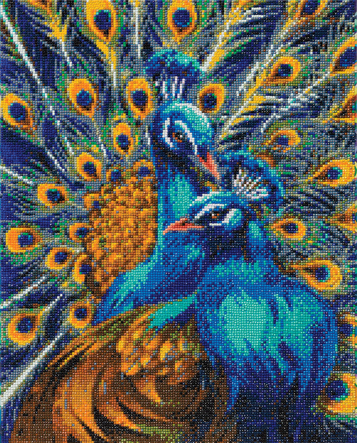 Blue Rapsody Peacocks Crystal Art