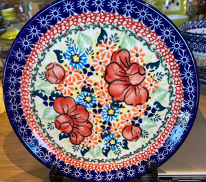 Polish Pottery - Small handpainted luncheon plate.