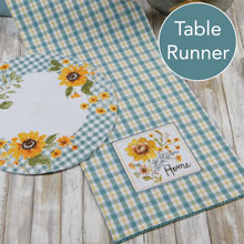 Table Runner - Summer Checkered w Sunflower