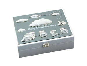 Baby Keepsake Box White/Silver