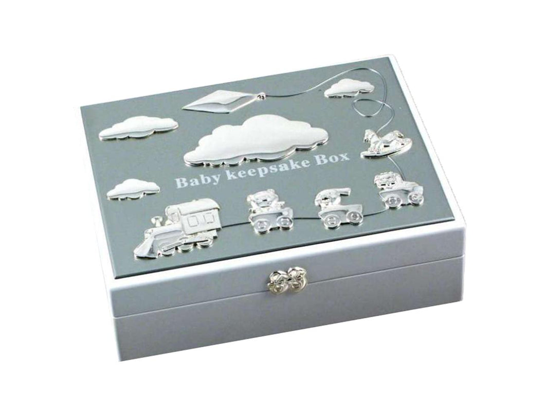 Baby Keepsake Box White/Silver