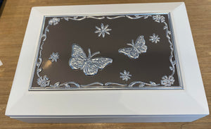 Jewellery Box - White MDF with Butterflies