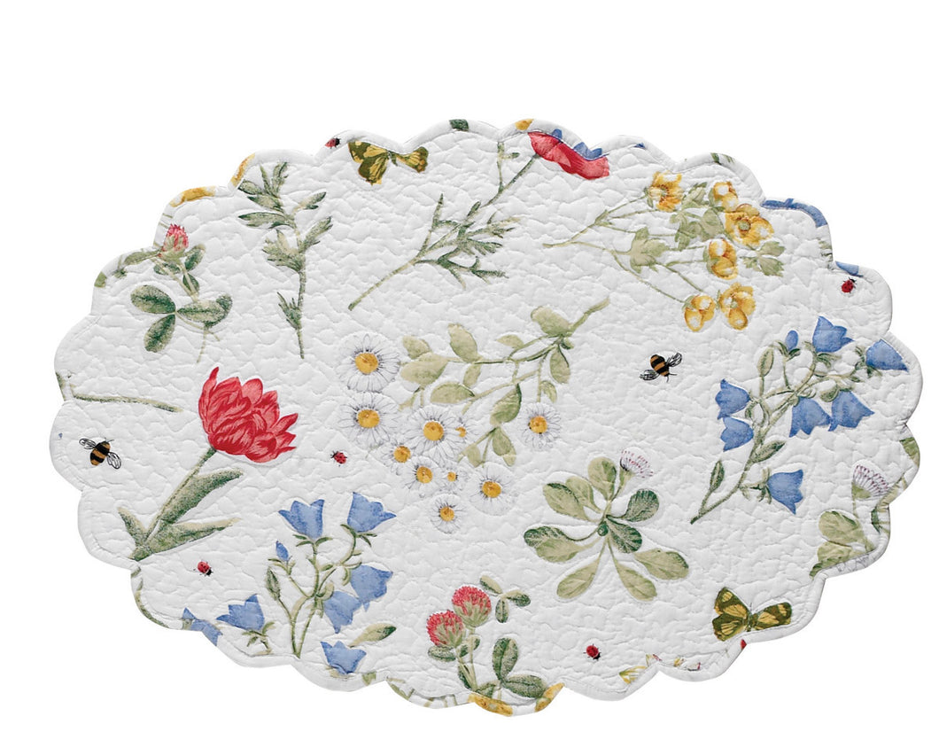 Wildflower Scalloped Placemat Oval
