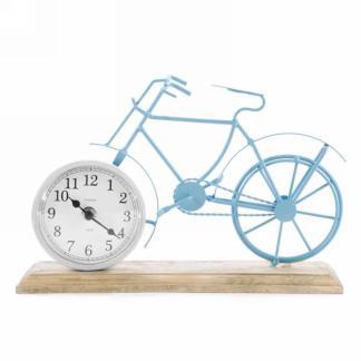 Clock - Blue metal bicycle table clock