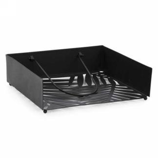 Black metal foliage napkin holder