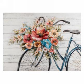Canvas Wall art - floral bicycle