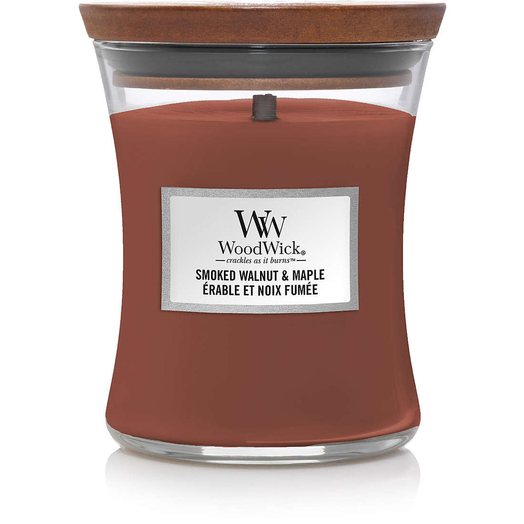 Smoked Walnut & Maple Medium Hourglass Candle - Woodwick