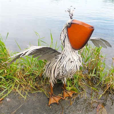 Metal Open Winged Pelican