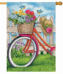 Garden Flag - Bicycle Basket