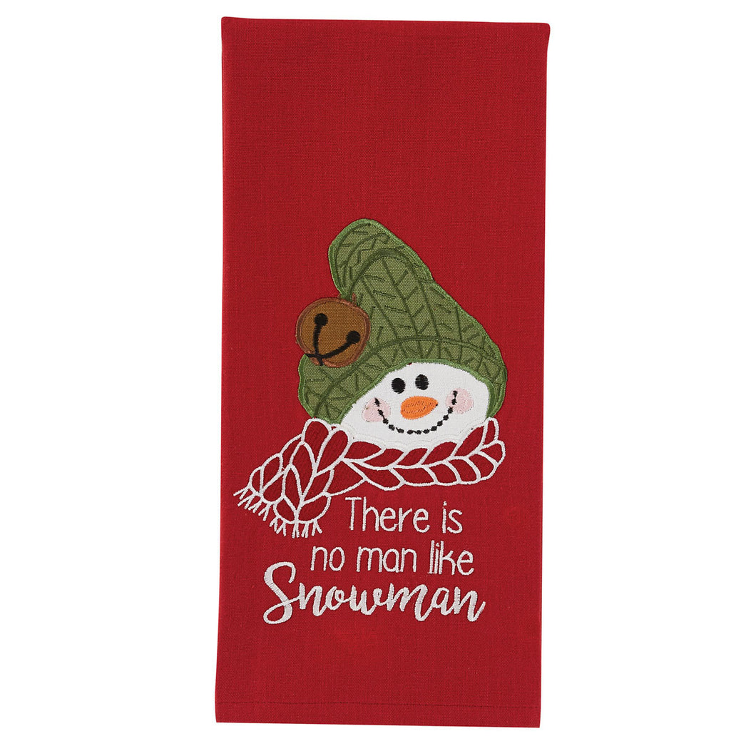 Farmhouse Snowman Decorative Dishtowel